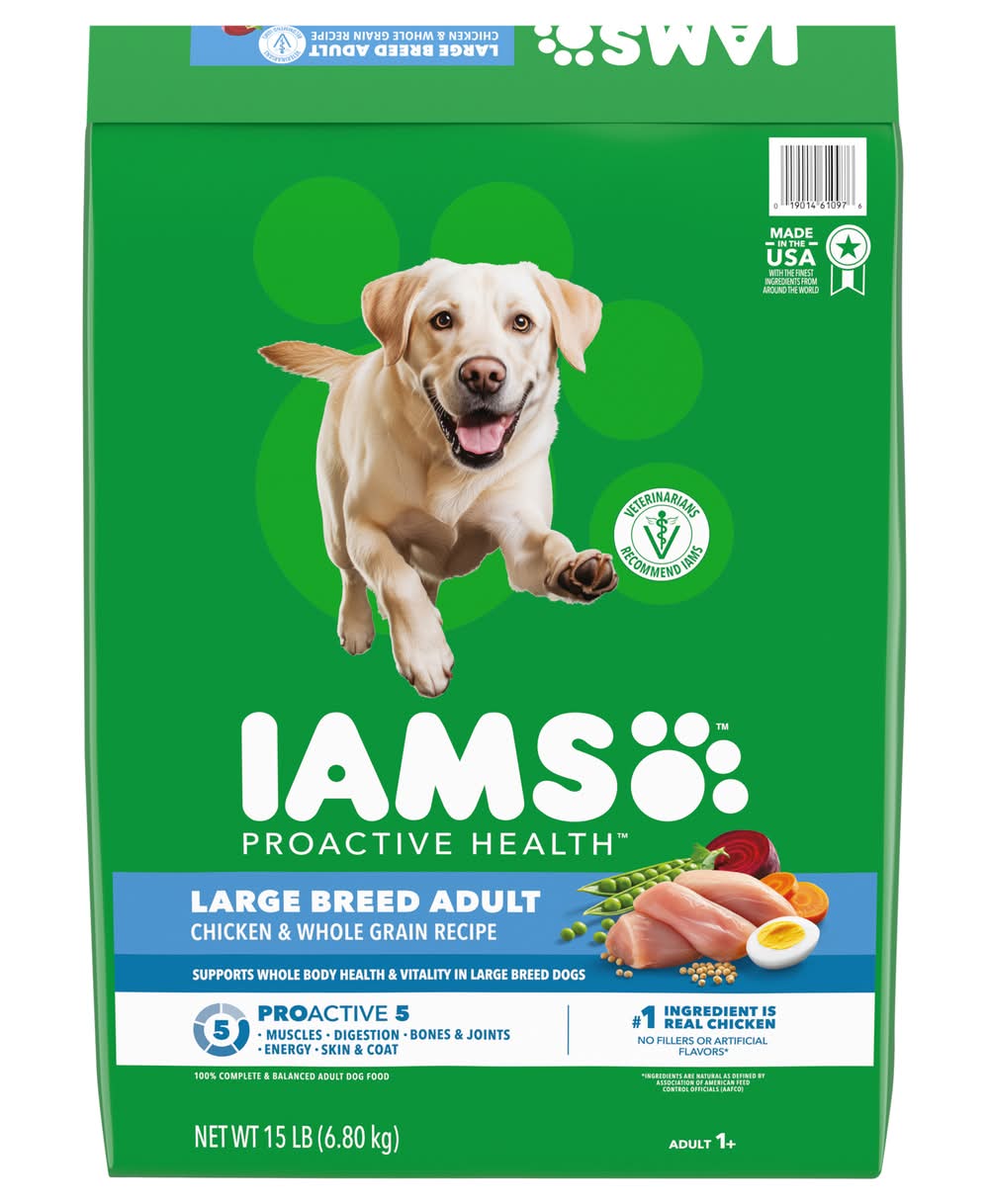 Iams Dry Dog Food, Chicken & Whole Grain, Adult-Large Breed (15 oz)