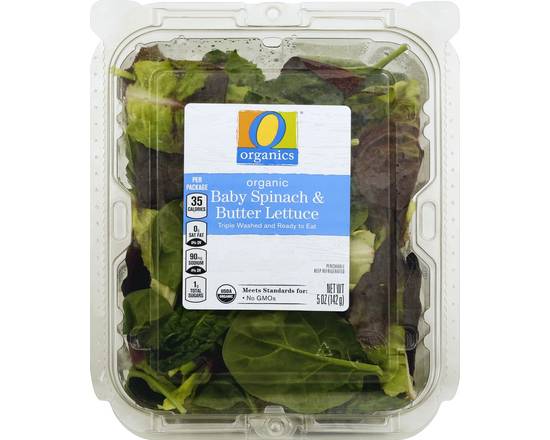 O Organics · Baby Spinach and Butter Lettuce (5 oz)
