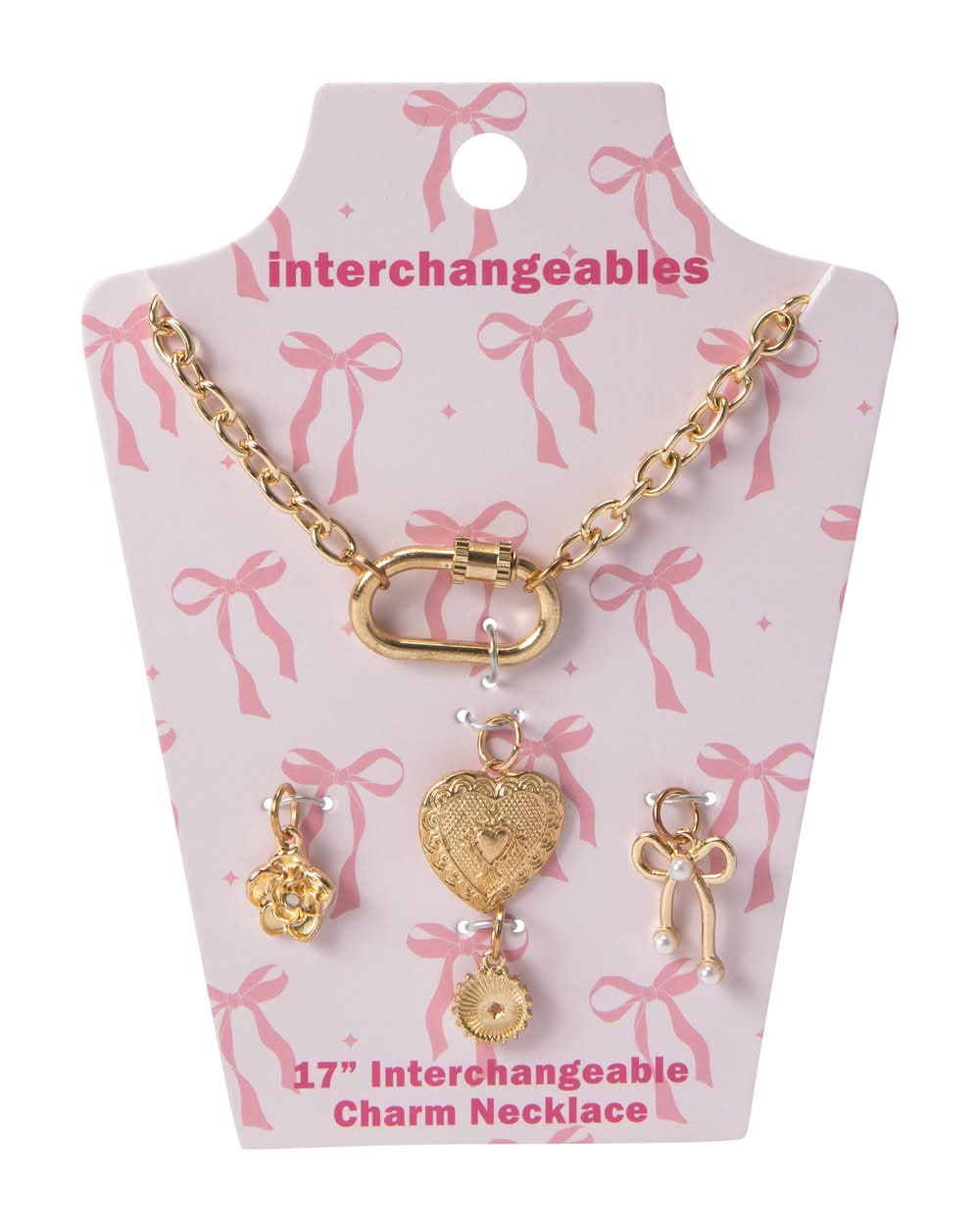 Interchangeables Charm Necklace 17in Gold Heart