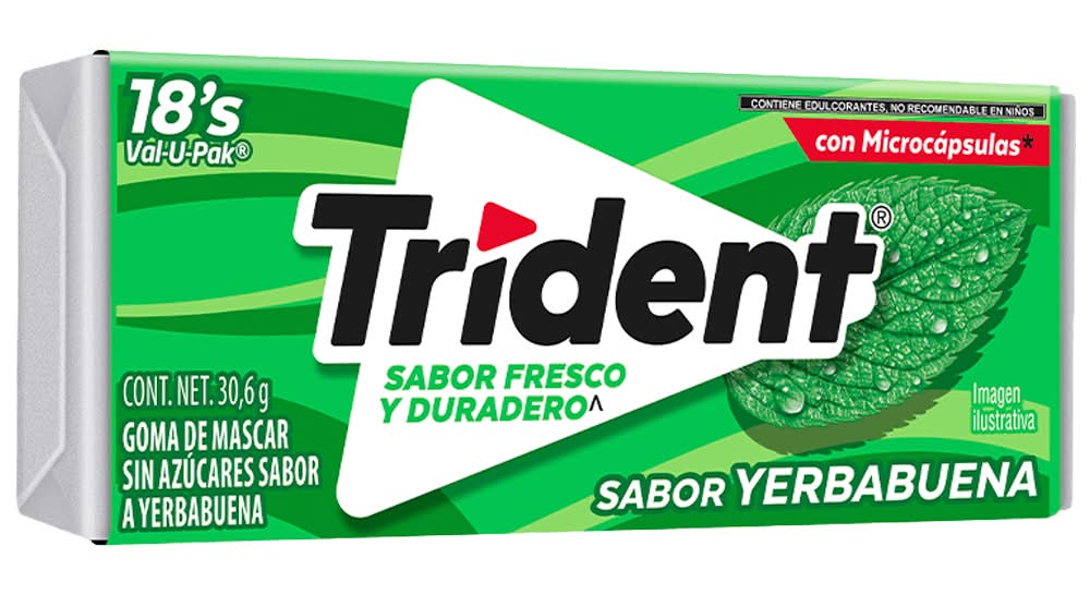 Trident · Goma de mascar, yerbabuena (18 un)