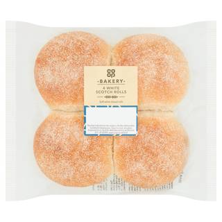 Co-op Bakery 4 White Scotch Rolls