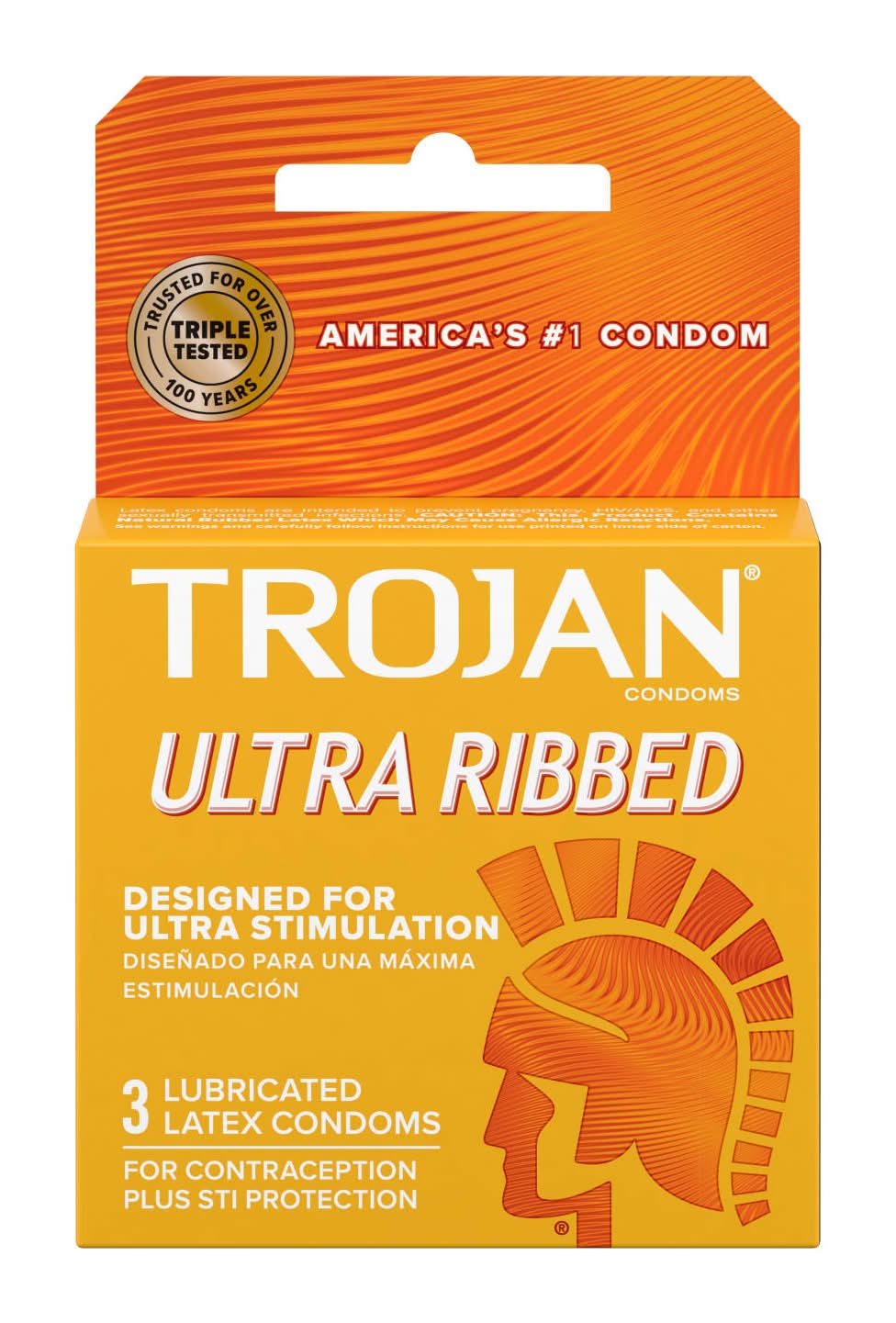 Trojan Ultra Ribbed Lubricated Latex Condoms