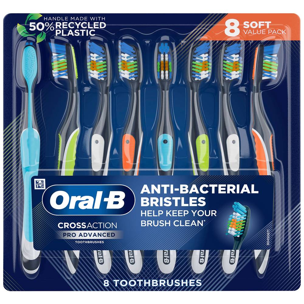 Oral-B Cross Action Pro Advanced Toothbrush, Soft or Medium Bristle (8 ct)