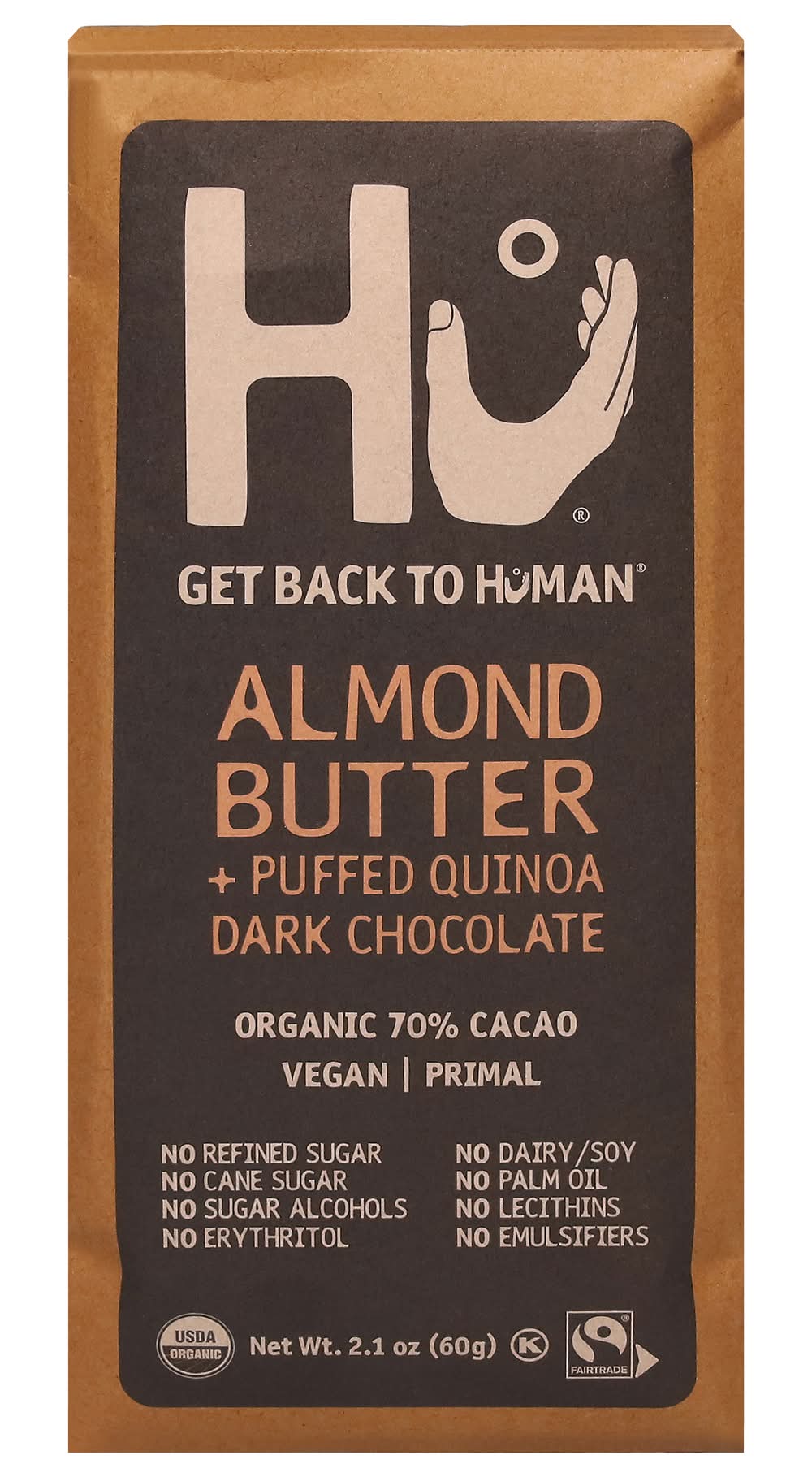 Hu Dark Chocolate Bar, Almond Butter-Puffed Quinoa (2.1 oz)