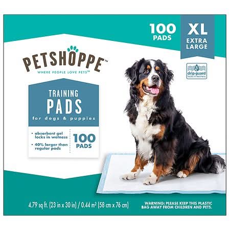 PetShoppe Training Pads For Dogs & Puppies, 23x30 in (100 ct)