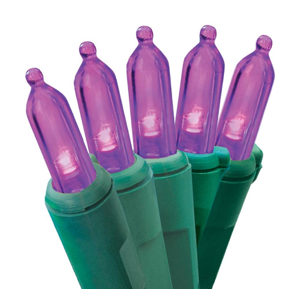 GE StayBright 100 -Count 24.7-ft Purple LED Plug-In Christmas String Lights | 90837LO