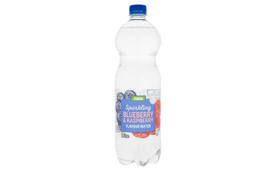 ASDA No Added Sugar Blueberry & Raspberry Flavoured Sparkling Water Bottle 1l