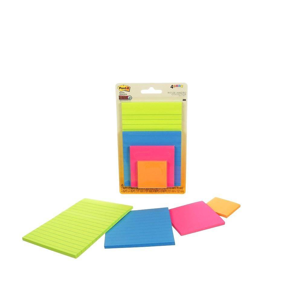 Post-It Super Sticky Notes 4622-ssau-c, Combo Pack, Assorted Colours (170 g)