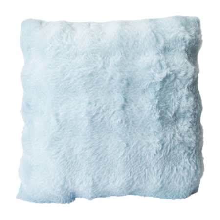 Blue Faux Fur Bubble Pillow 16in x 16in Blue