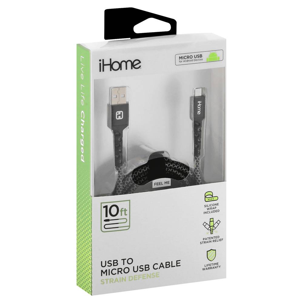 Ihome 10 Feet Strain Defense Usb To Micro Usb Cable