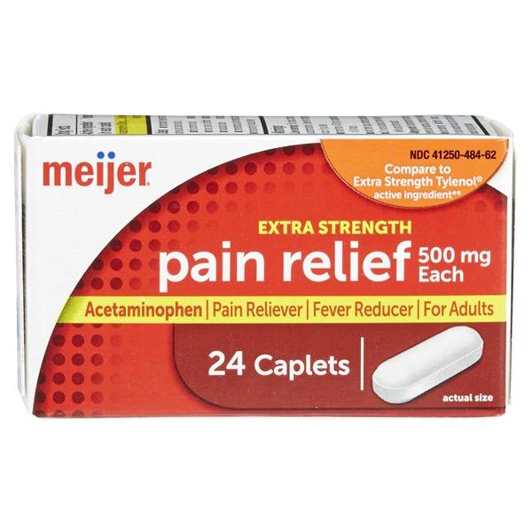 Meijer Extra Strength Acetaminophen Caplets, 500 mg (24 ct)