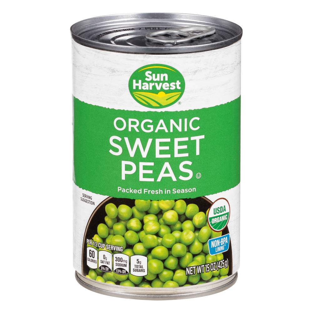 Sun Harvest Organic Sweet Peas (15 oz)