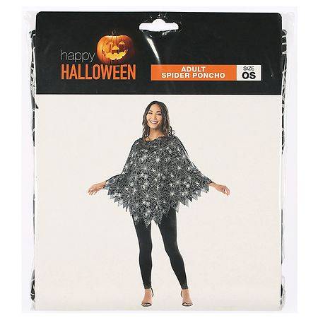 Festive Voice Happy Halloween Spider Poncho - 1.0 ea