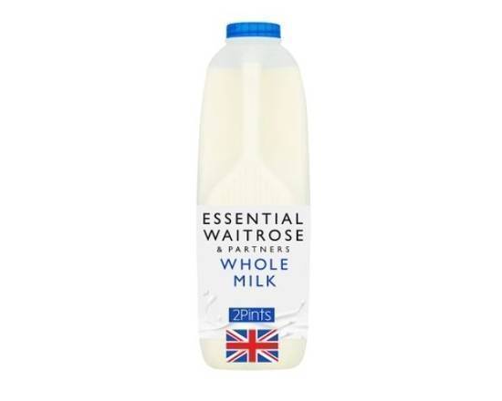 Essential Waitrose Whole Milk 2 Pint
