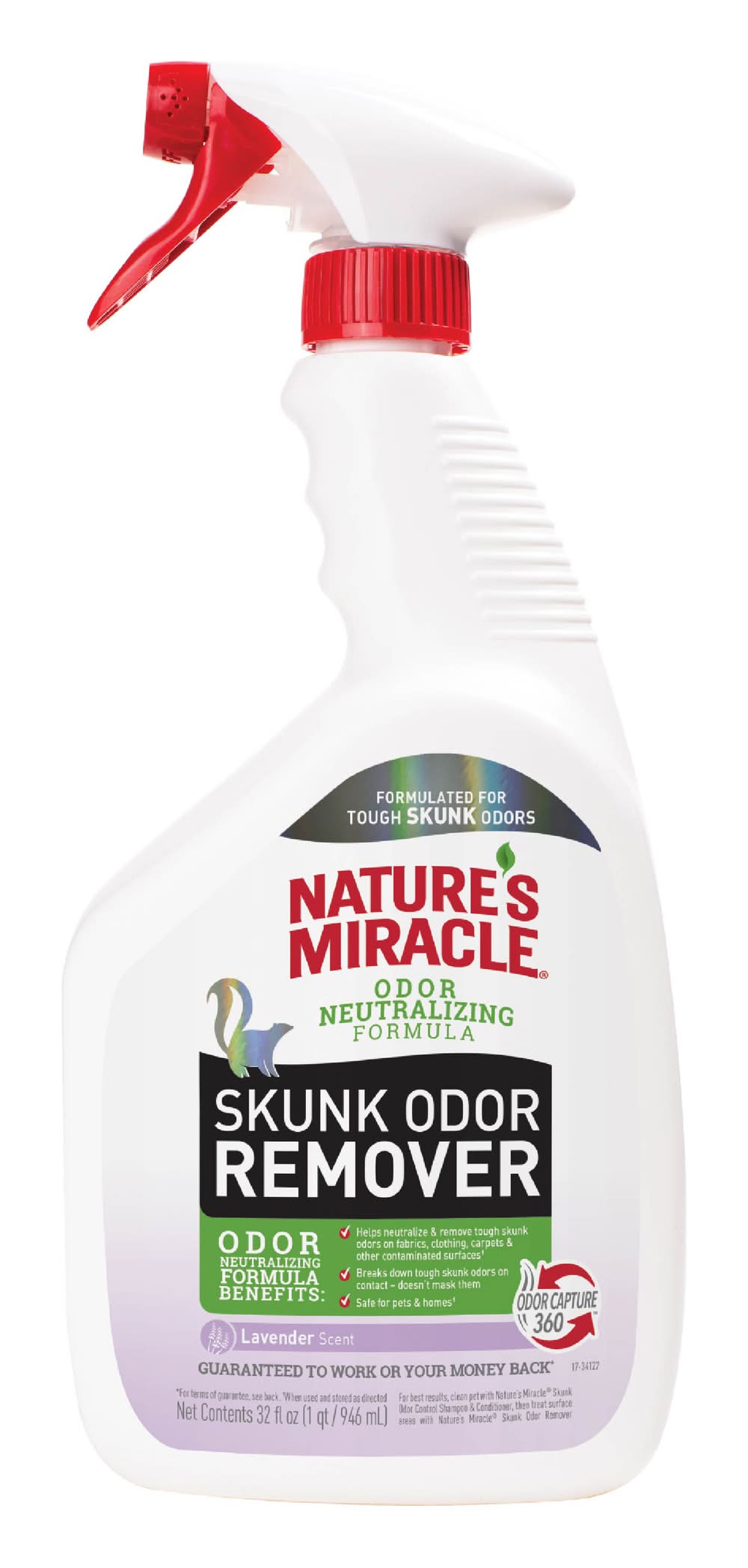 Nature's Miracle Skunk Odor Remover Neutralizing Formula, Lavender (32 fl oz)