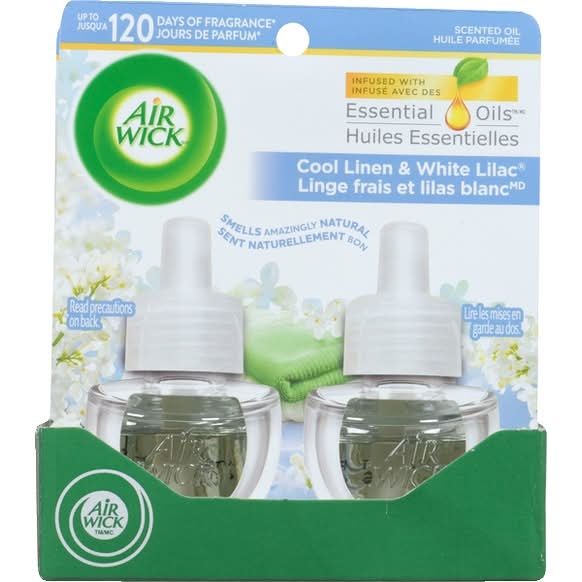Air Wick Scented Oil Refills, Cool Linen - White Lilac (40 ml, 2 ct)
