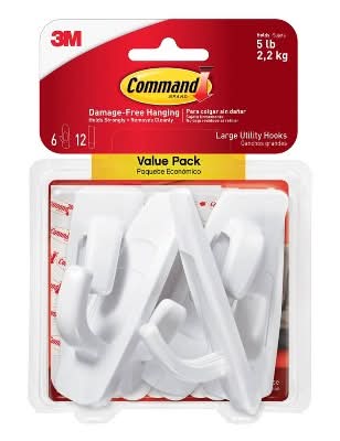 Command Utility Hook, Large, White (6 ct)