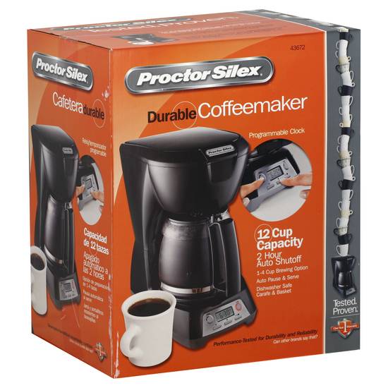Proctor Silex 12 Cup Capacity Durable Coffeemaker With Programmable Clock