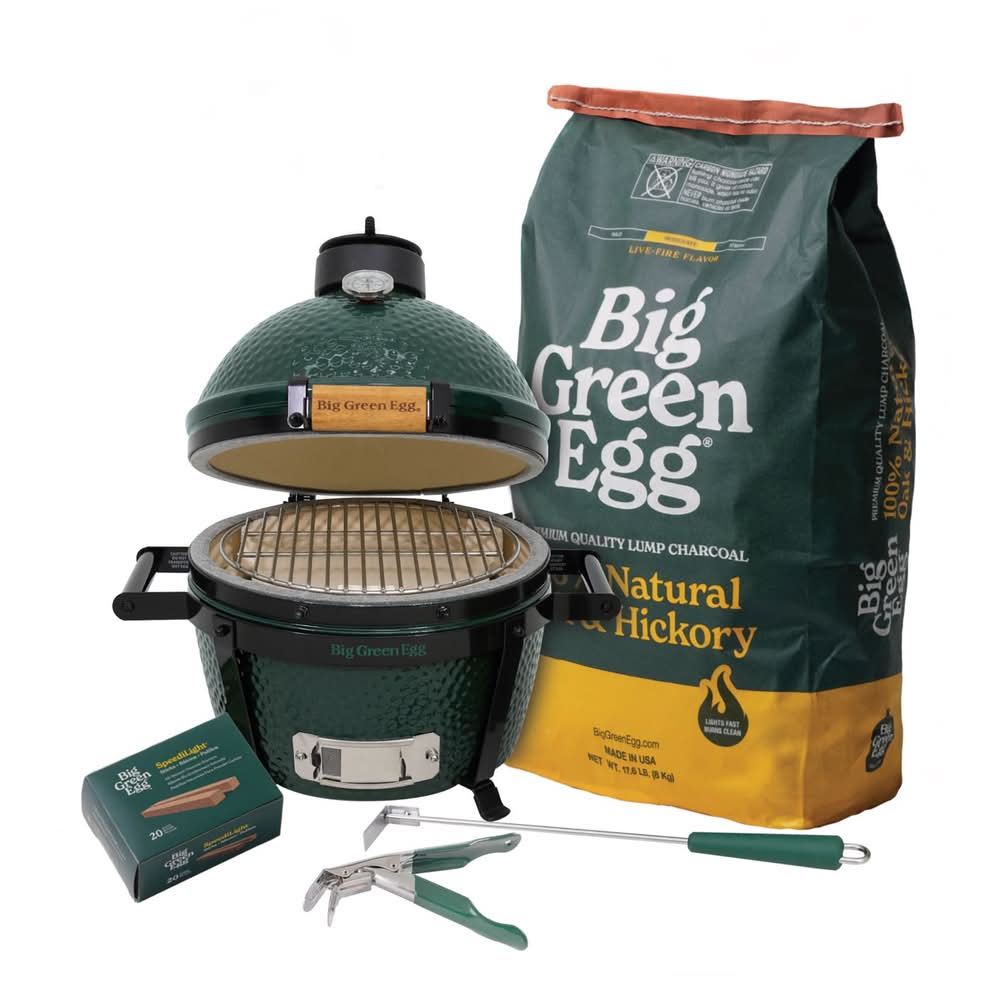Big Green Egg 13 In. Minimax Egg Package Charcoal Kamado Grill And Smoker Green