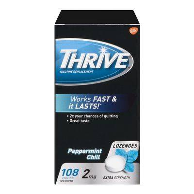 Thrive Peppermint Chill Flavoured Extra Strength Nicotine Replacement Lozenges (108x2mg - lozenges)
