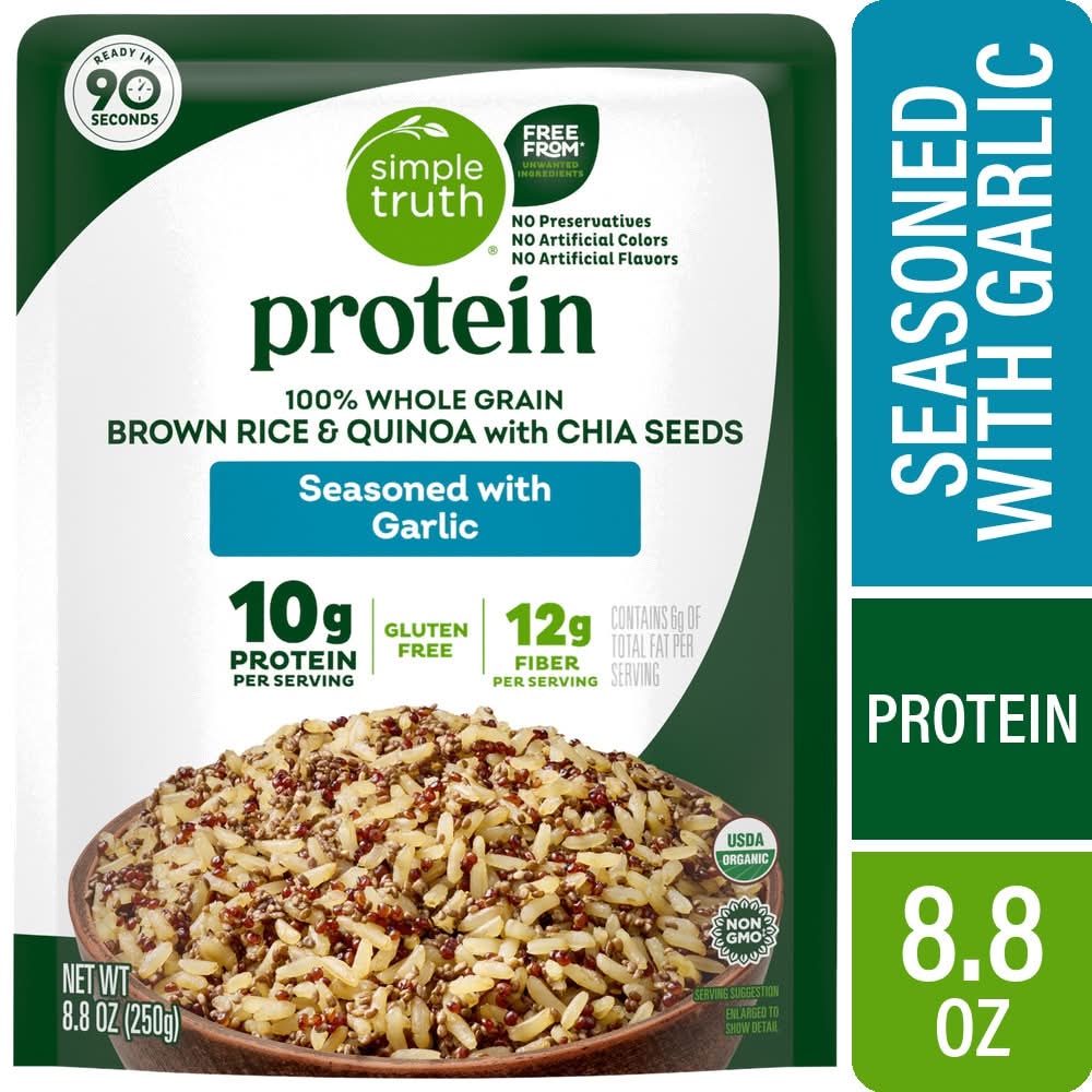 Simple Truth Brown Rice & Quinoa With Chia Seeds Seasoned With Garlic (8.8 oz)