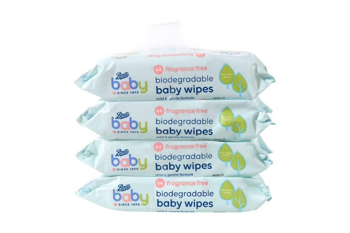 Boots Baby Biodegradable Fragrance Free Wipes (4 pack)