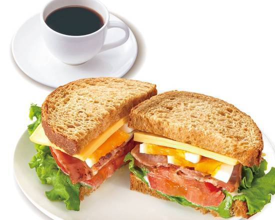 Ｂ・Ｌ・Ｔ ｗｉｔｈチーズエッグセット（ラージサイズドリンク付き）BLT with Cheese Egg set (with Large Size drink)