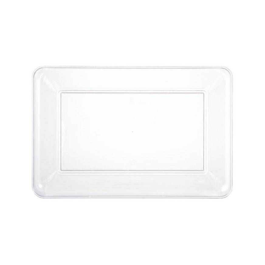 Medium Clear Plastic Rectangular Platterr, 9.25in x 14.25in