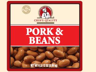 Chef's Quality - Pork & Beans - #10 cans (Case of 6)