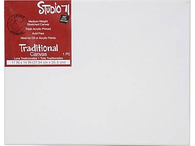 STUDIO 71 Traditional Stretched Canvas, 11H x 14W, White (978-1114)
