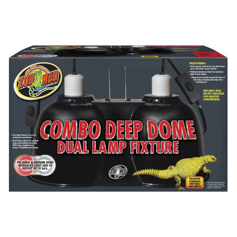 Zoo Med Combo Deep Dome Reptile Dual Lamp Fixture