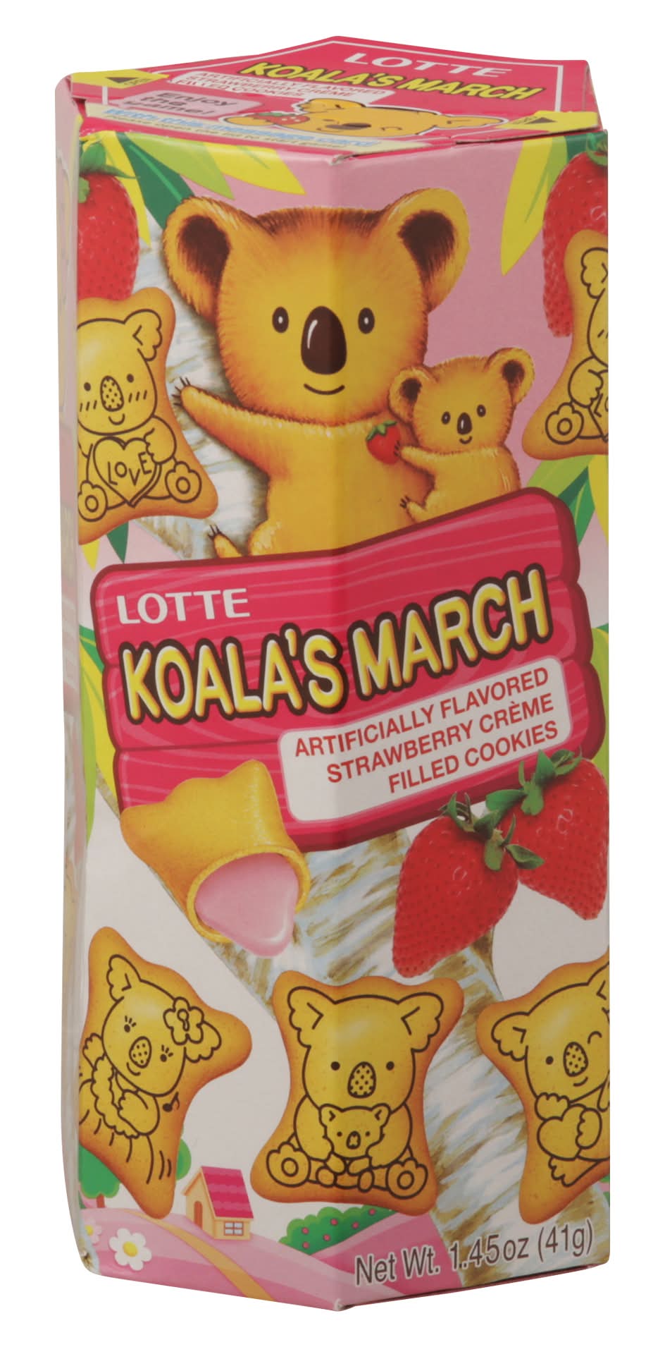Lotte Koala's March Strawberry Flavored Creme Filled Cookies (1.4 oz)