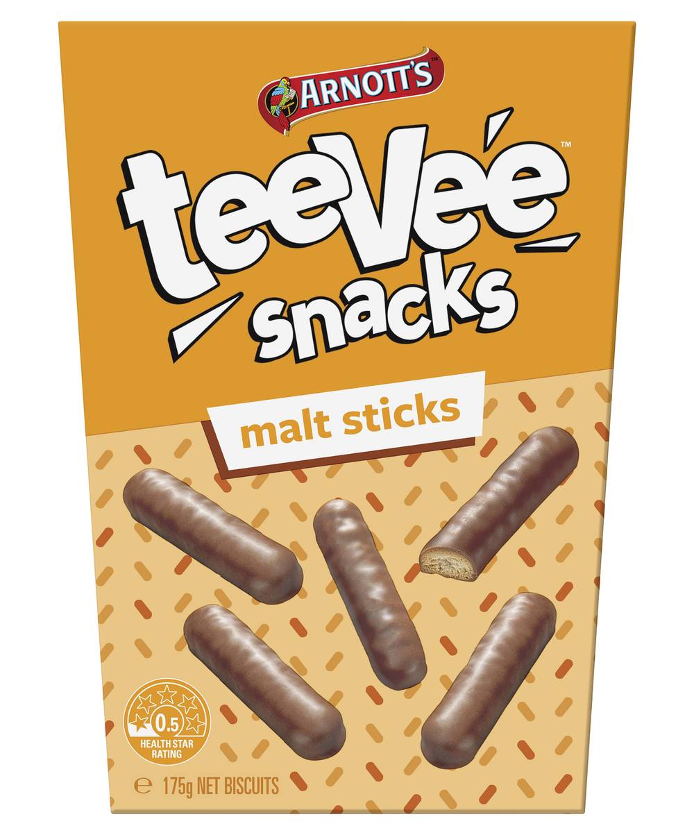 Teevee Snacks Sticks Biscuits, Malt (175g)