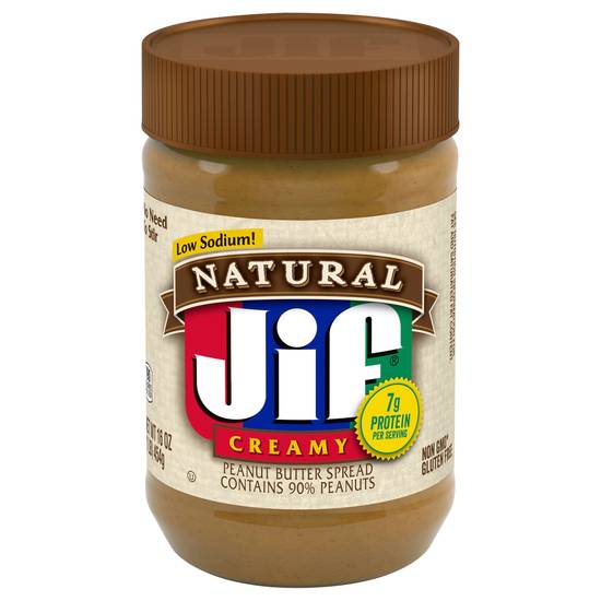 Jif Low Sodium Natural Creamy Peanut Butter Spread