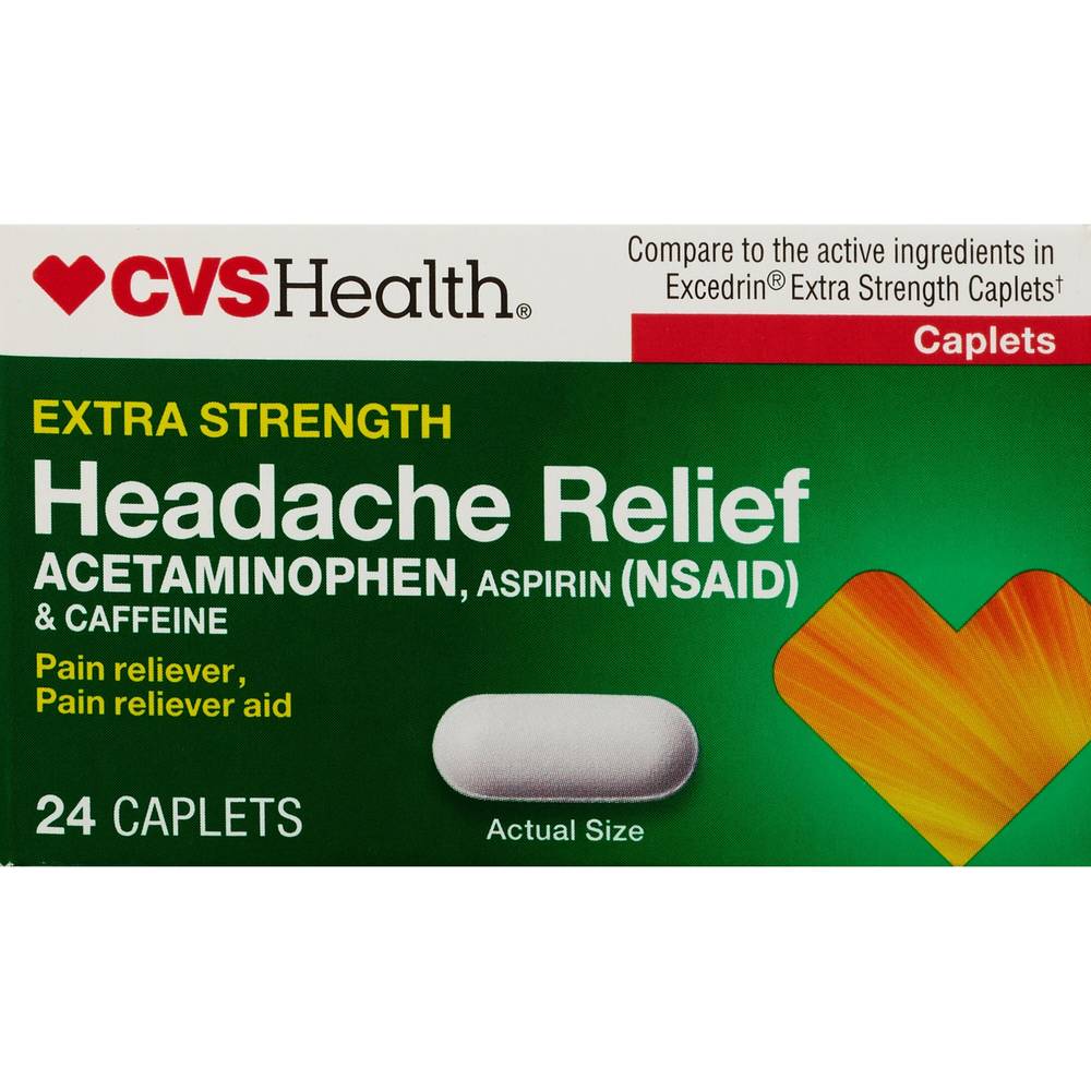 CVS Health Extra Strength Headache Relief Coated Tablets (0.01 lbs, 24 ct)