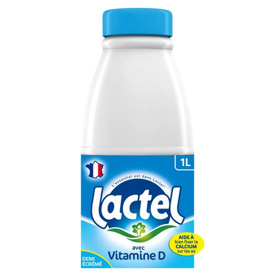 Lactel - Lait demi-ecrémé  vitamine d (1L)