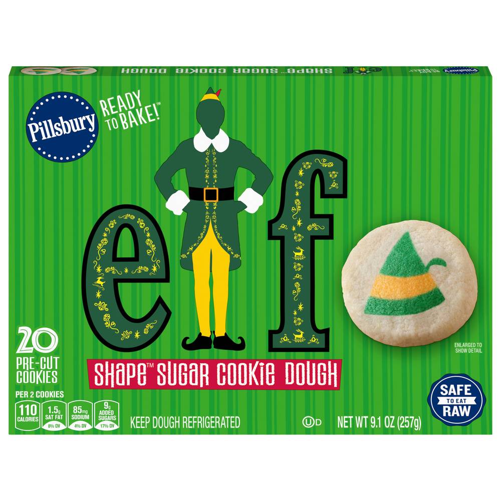 Pillsbury Elf Shape Sugar Cookie Dough (9.1 oz, 20 ct)