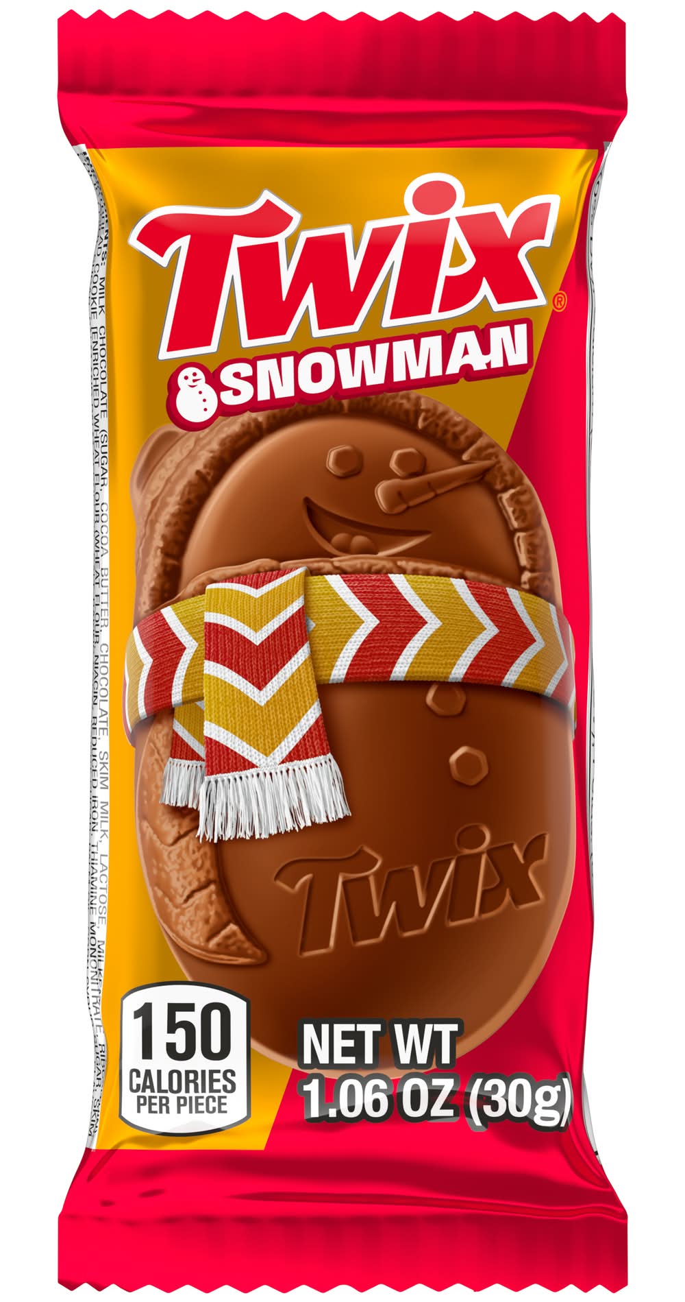 Twix Caramel Cookie Snowmen Christmas Candy Bar (1.06 oz)