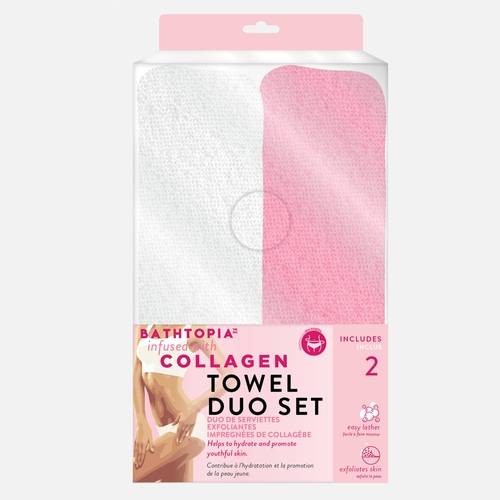 2-pieces Collagen Infused Exfoliating Towels by Bathopia