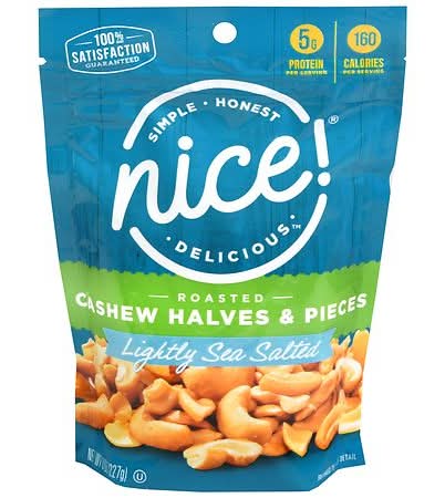Nice! Roasted Cashew Halves & Pieces Lightly Sea Salted (8 oz)
