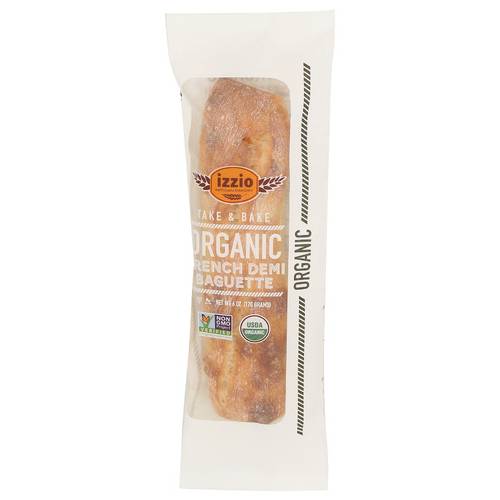 Izzio Artisan Bakery Organic Take & Bake French Demi Baguette Bread