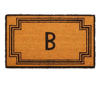 "B" Brown & Black Monogram Coir Doormat