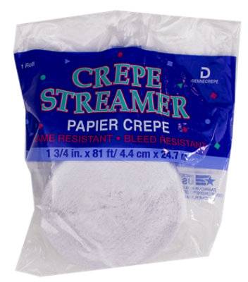 Omni Streamer White Crepe 81 Feet - Each