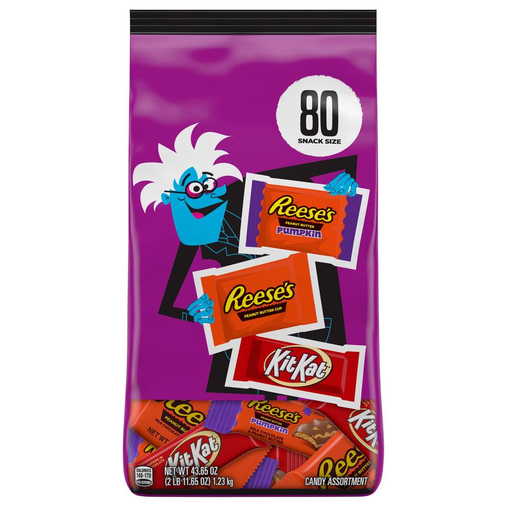 Hershey's Reese's Kit Kat Assorted Milk Chocolate Halloween Candy (43.65 oz, 80 ct)