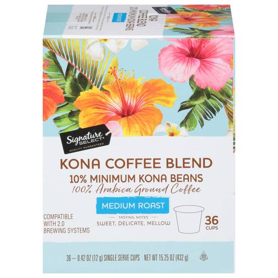 Signature Select Kona Blend Medium Roast Coffee K-Cups (36 cups)