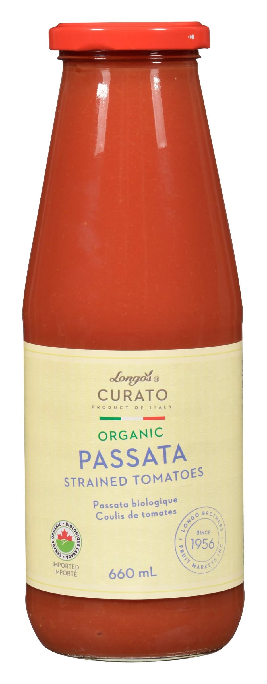 Longo's Curato Organic Passata Strained Tomatoes (660 ml)