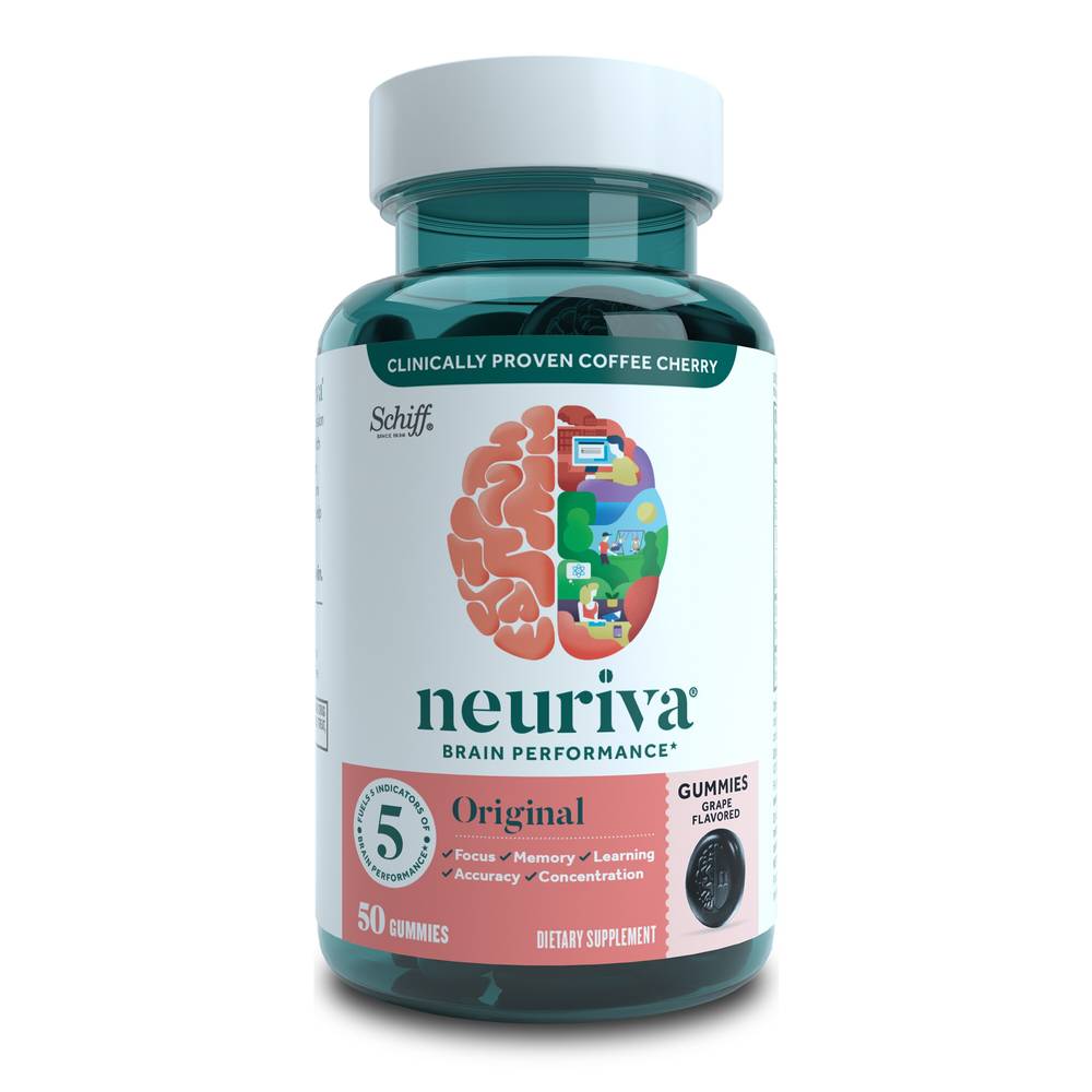 Neuriva Original Brain Performance Gummies, 50 CT, Grape