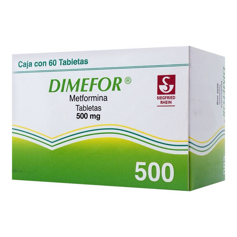 Siegfried rhein dimefor metformina tabletas 500 mg (60 piezas)