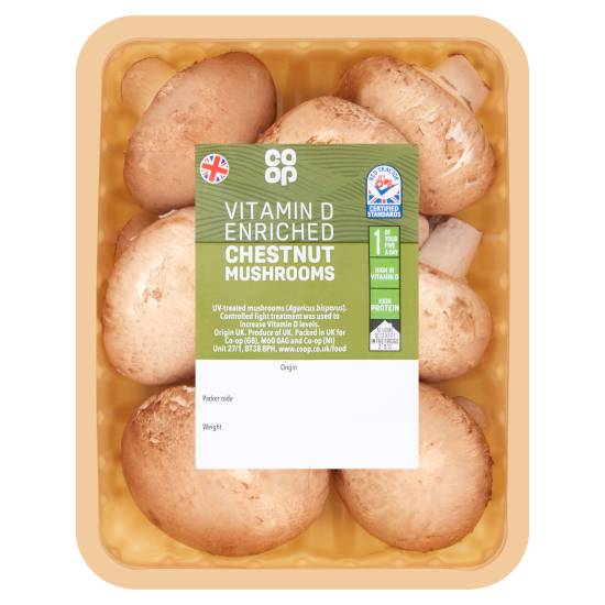 Co-Op British Vitamin D Enriched Chestnut Mushrooms 200g