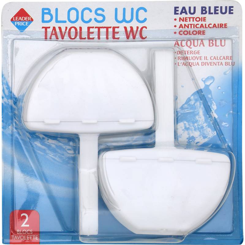 Blocs WC eau bleue Leader price 2x40g